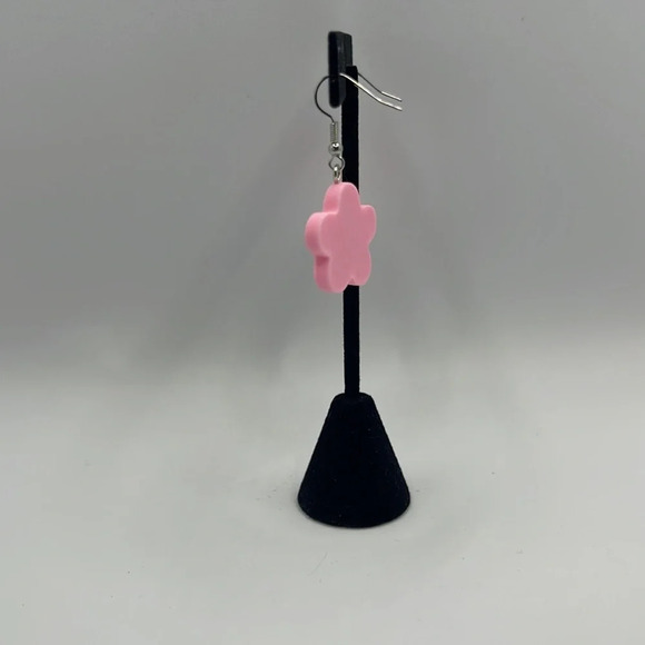 3 For $20 Cute Pink Flower Acrylic Earrings - Lightweight Dangle  “You Pick 3” - Picture 5 of 7